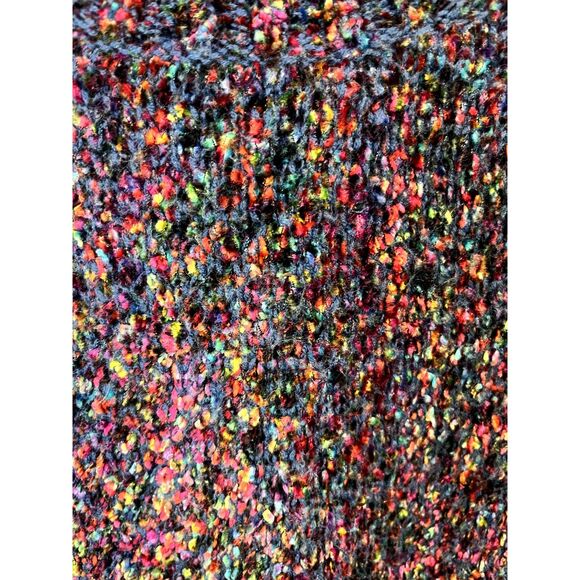 Vintage Express Rainbow Purple Mock Neck Chenille Wool Blend Sweater Size Medium - Picture 5 of 5